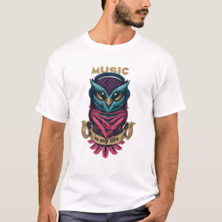 T-shirt musique hibou