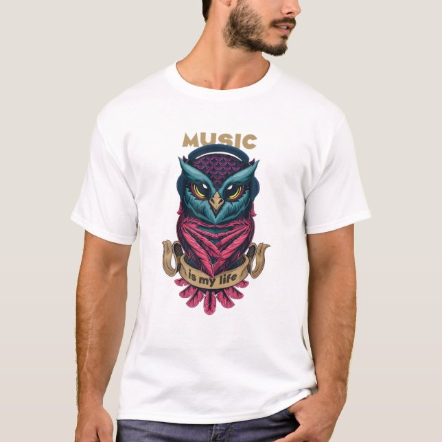 T-shirt musique hibou (Devant)