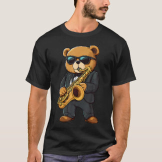 T-shirt Musique Jazz Saxophone Teddy Lunettes de soleil