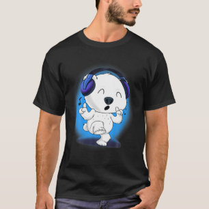 T-shirt Musique Lover I Casque DJ I Ours De Glace I Cute P
