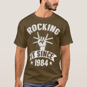 T-shirt Musique Mens Rock Band Drumming Drummer Né En 1984