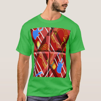 T-shirt Musique Merveilleuse Été Bleu Vibes Géométrique Ro