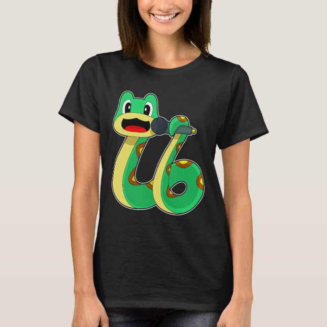 T-shirt Musique Microphone de chanteur serpent (Devant)