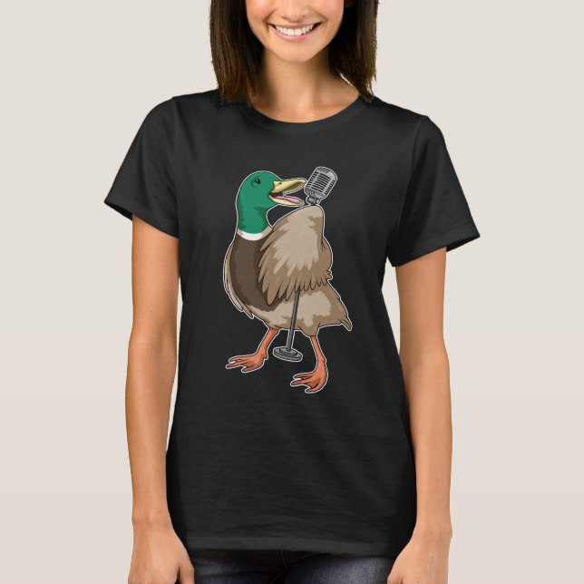 T-shirt Musique Microphone Duck Singer (Devant)