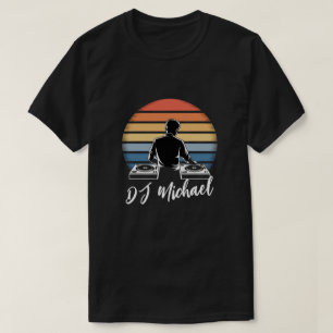 T-shirt Musique moderne DJ Mixer Retro Nom personnalisé