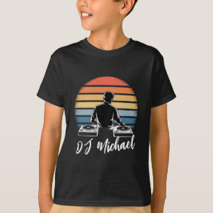 T-shirt Musique moderne DJ Mixer Retro Nom personnalisé