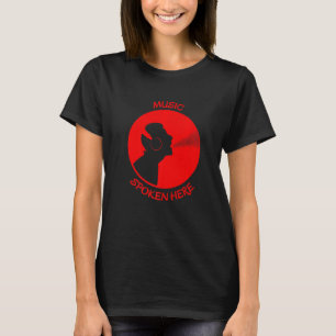 T-shirt Musique Parlée Ici Vinyl Record Singer Rouge