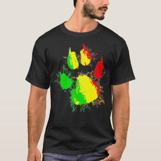 T-shirt Musique Reggae Lion Paw Rasta Rastafari