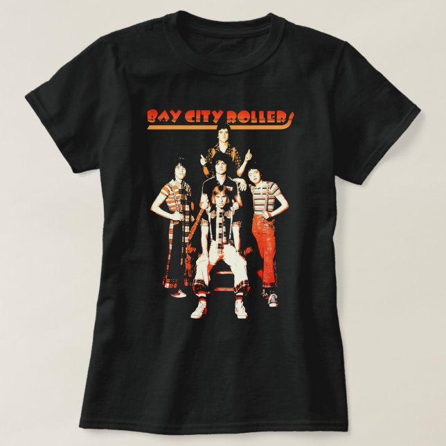 T-shirt Musique Rétro Band Bay City Rollers Musique Rock g (Design devant)