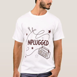 T-Shirt Musique Rétro Unplugged Boombox 90s