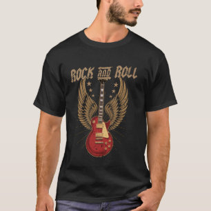 T-shirt Musique ROCK de guitare Rock and Roll Rétro Vintag