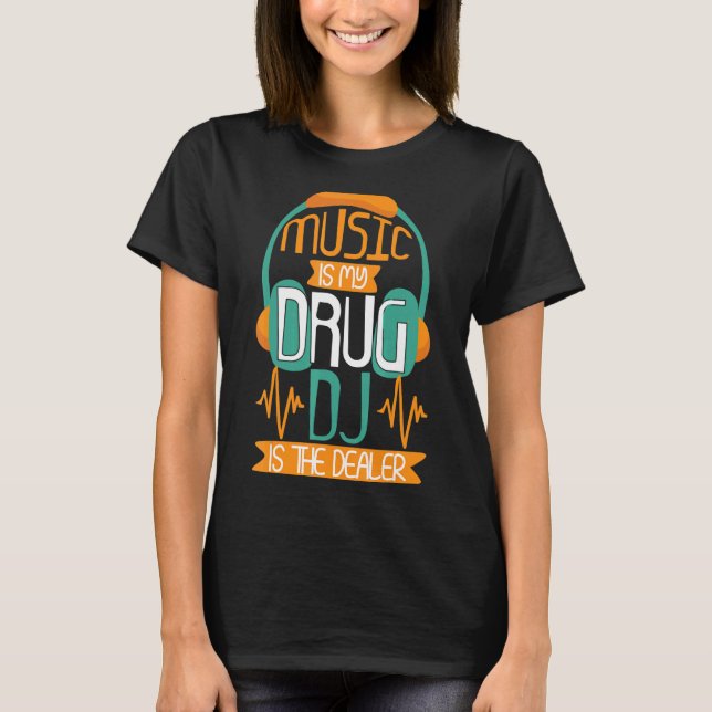 T-shirt Musique Techno Vinyl Disque Jockey Graphisme Dj 1 (Devant)