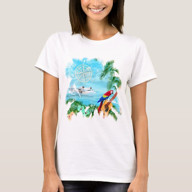 T-shirt Musique tropicale de plage (Devant)
