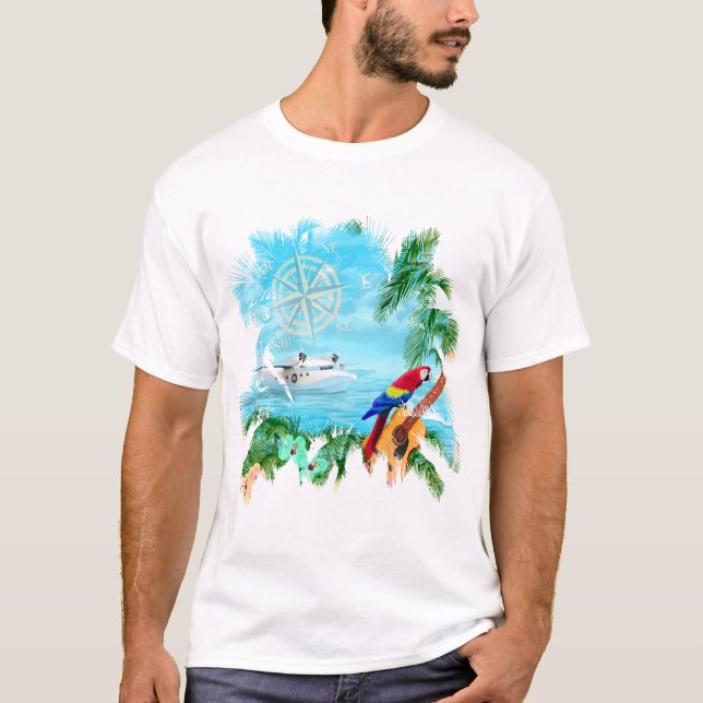 T-shirt Musique tropicale de plage (Devant)