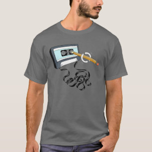 T-shirt Musique vintage 80S 90S Avec Crayon Qui Tourne Un