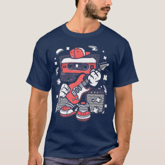 T-shirt Musique vintage Bande de cassette Jouer de la guit