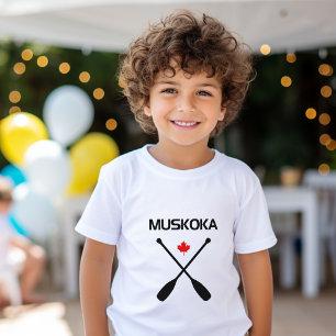 T-shirt Muskoka Canada Rames Pagaies Feuille d'érable