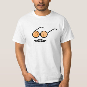 T-shirt Mustache Geek Linux