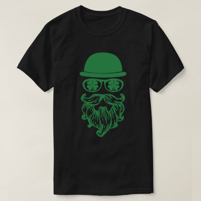 T-shirt Mustache Leprechauns Saint Patrick's Day (Design devant)