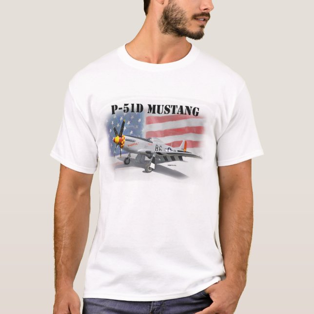 T-shirt Mustang de la deuxième guerre mondiale de P51D (Devant)