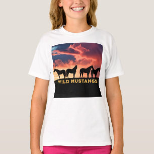 T-shirt Mustangs sauvages à l'horizon