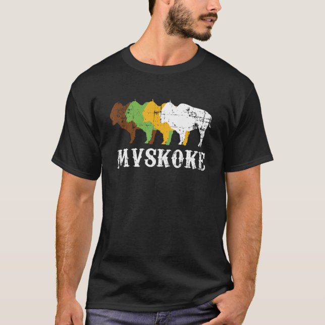 T-shirt Mvskoke Creek Muskoge Amérindiens Hommes (Devant)