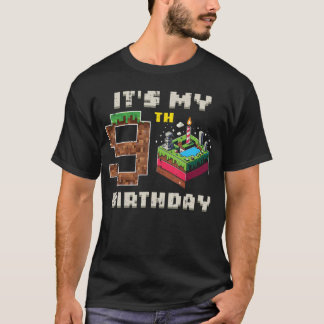 T-shirt My 9th Birthday Piel Game 9 Cake Video Gamer Boys 