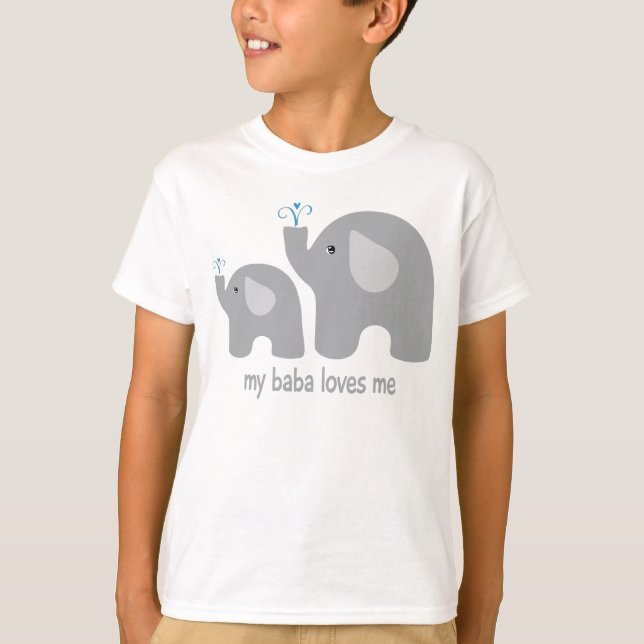 T-shirt My Baba Love Me - Jolie chemise éléphante pour les (Devant)