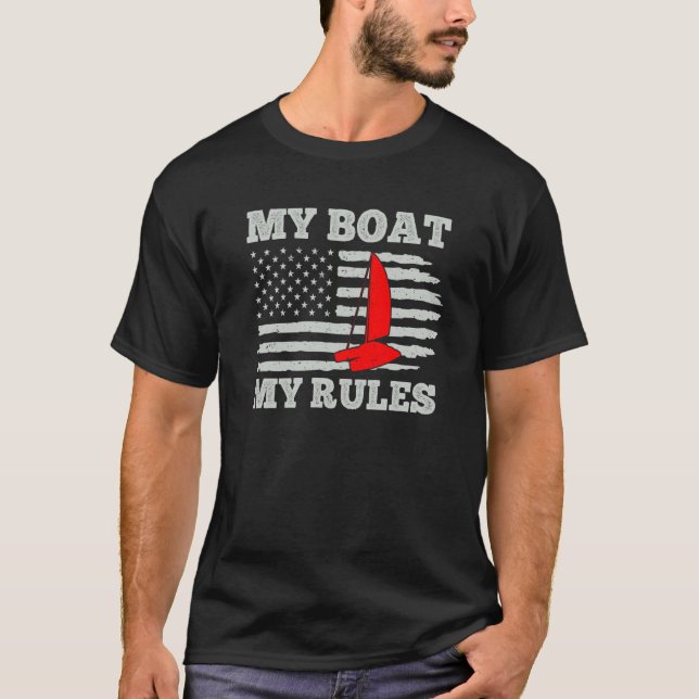 T-shirt My Boat My Rules Catamaran Captain (Devant)