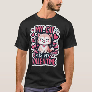 T-shirt My Cat is My Valentine Cute Cat Valentines Day