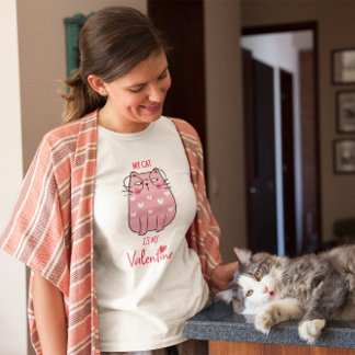 T-shirt My Cat Is My Valentine Funny Mignonne Saint-Valent