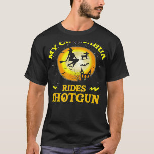 T-shirt My Chihuahua Rides Shotgun Halloween