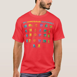 T-shirt My Dinosaur Amateurs Enfants Alphabet Dino Fossil