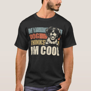 T-shirt My Dog pense que je suis Cool Brittany Retro Papa 