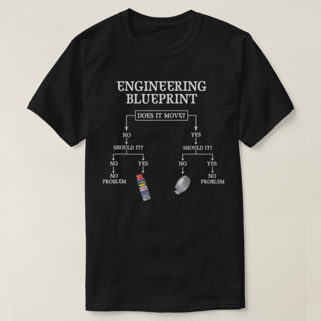 T-shirt My Engineering Blueprint Funny Engineer Duct Tape  (Design devant)