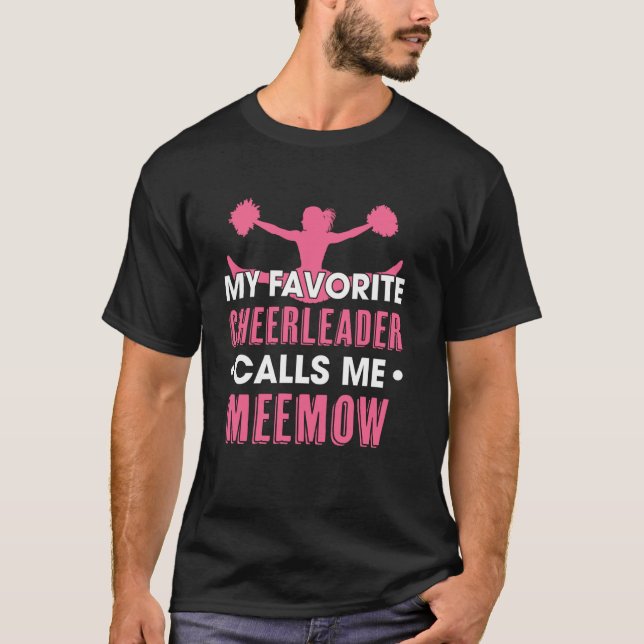 T-shirt My Favorite Cheerleader Calls Me Meemow Cheerleadi (Devant)