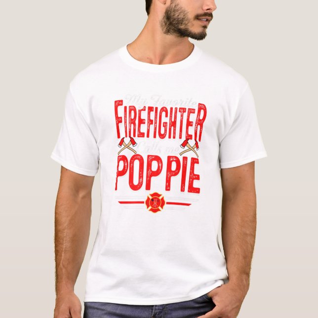 T-shirt My Favorite Firefighter Calls (Devant)