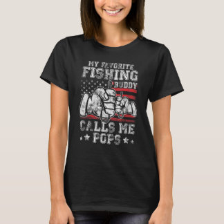 T-shirt My Favorite Fishing Buddy Call Me Pops US Flag