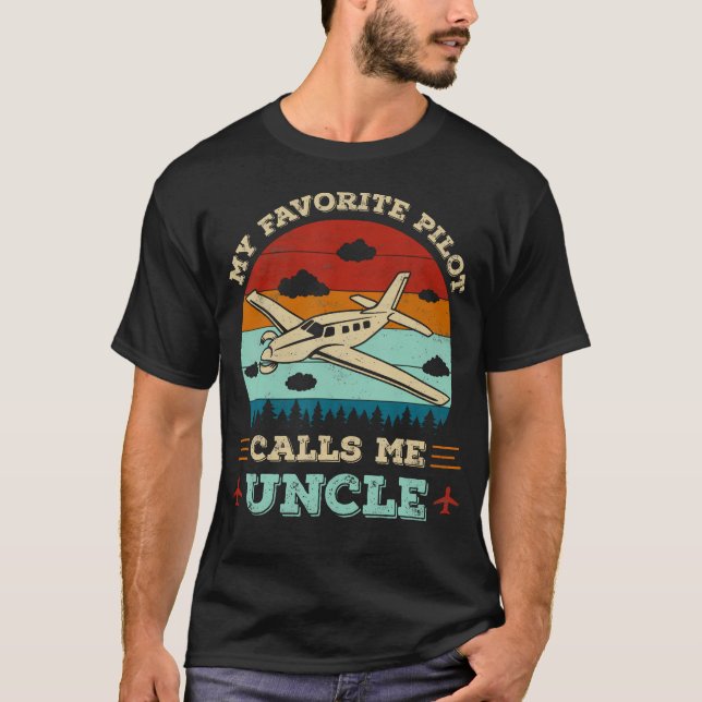 T-shirt My Favorite Pilot Calls Me Uncle Funny Future Pilo (Devant)