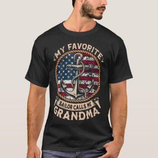 T-shirt My Favorite Sailor Calls Me Grandma Retro Anchor U