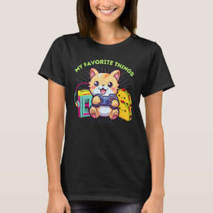 T-shirt My Favorite Things Gaming Cat Tacos Le gamer des a