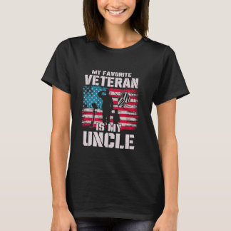 T-shirt My Favorite Veteran Is My Uncle American Flag Fath
