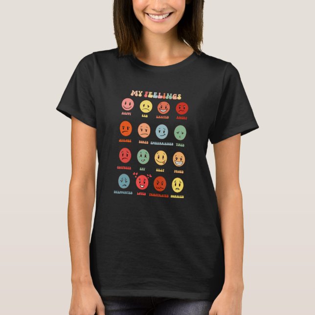 T-shirt My Feeling Happy Face Emotions Groovy For Man Woma (Devant)