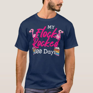 T-shirt My Flock Rocked 100 Jours Flamant rose Funny 100èm