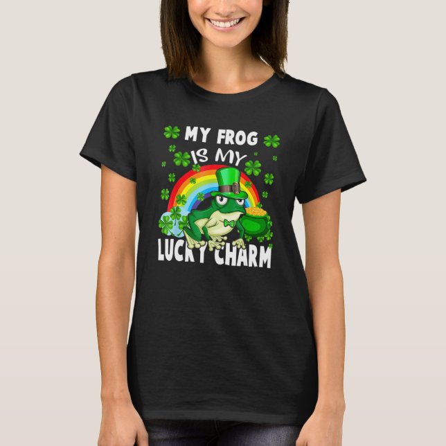 T-shirt My Frog Is My Lucky Charm Happy St Patricks Day (Devant)