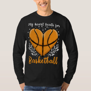 T-shirt My Heart Beats For Basketball Sports Hommes Femmes
