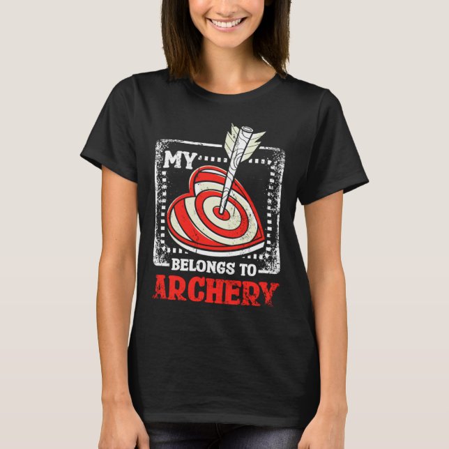 T-shirt My Heart Belongs To Archery (Devant)