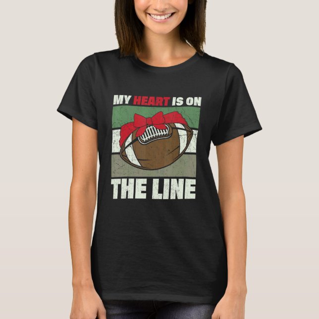 T-shirt My Heart Is On The Line Offensive Lineman Retro Vi (Devant)