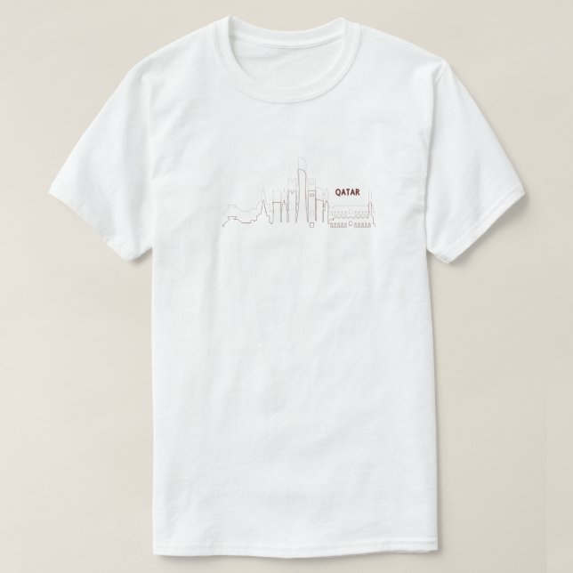 T-shirt My Home Qatar – Minimalist Design (Design devant)