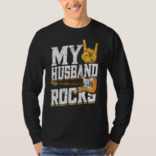 T-shirt My Husband Rocks Electronic Rock Guitare